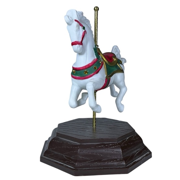 Carousel Horse Vintage Fine Porcelain  Christmas Figurine Teleflora Collectible - Picture 5 of 16